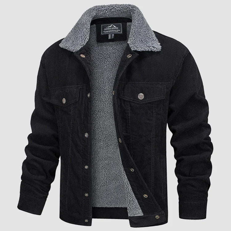 Corduroy Herenjack Groen Ribfluwelen Jas