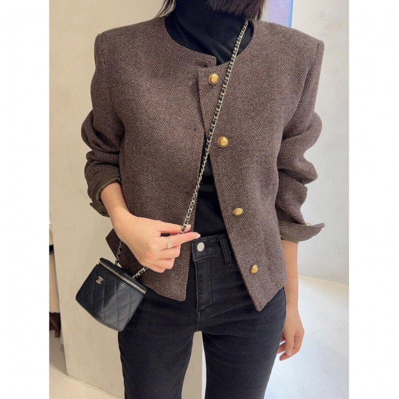 Korte Wol Blazer Dames Elegant en Warm