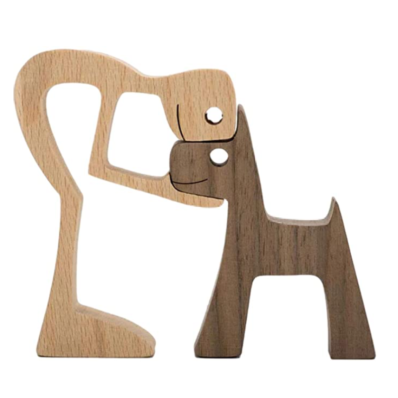 Unieke Houten Sculptuur Handgemaakt Decoratie Beeldje
