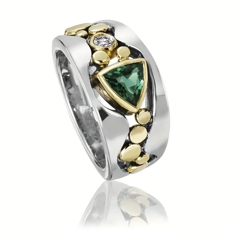 Groene Kristal Ring Vintage Stijl Aurora - Mode Vibes