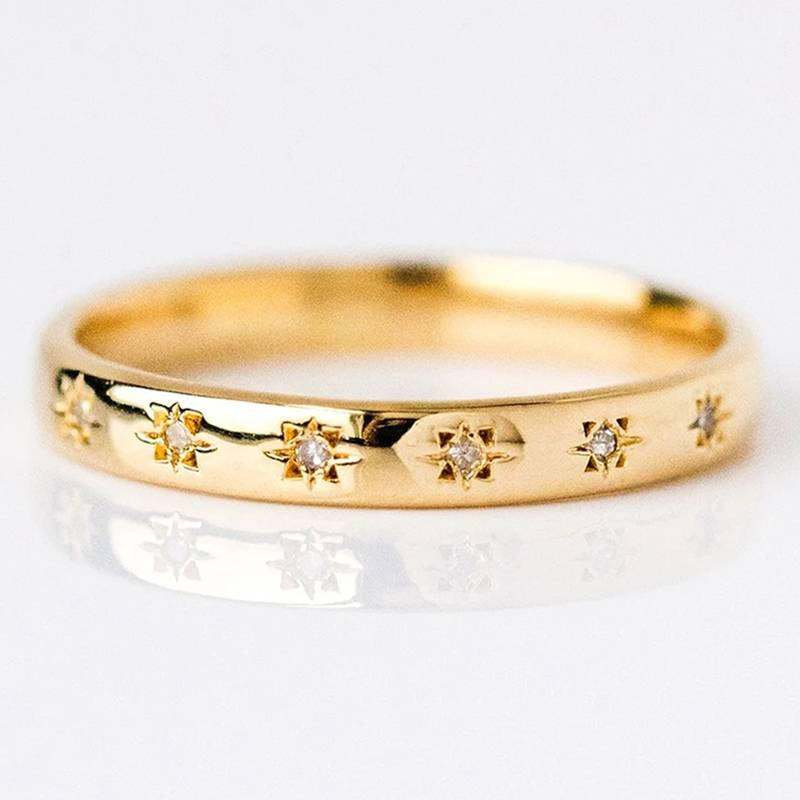 Gouden Ring met Zirkonia Steen Elegant Design - Mode Vibes