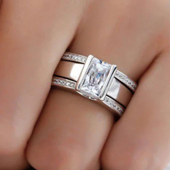 Zilveren Ring Vintage Stijl Glanzend voor Vrouw - Mode Vibes