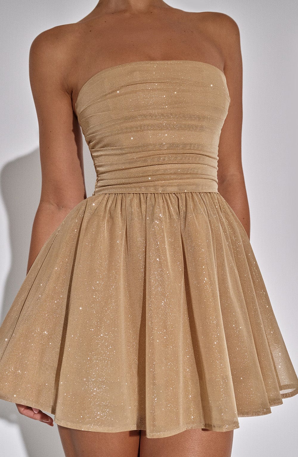 Mini Jurk met Glitter Rok Korte Jurk Feestjurk