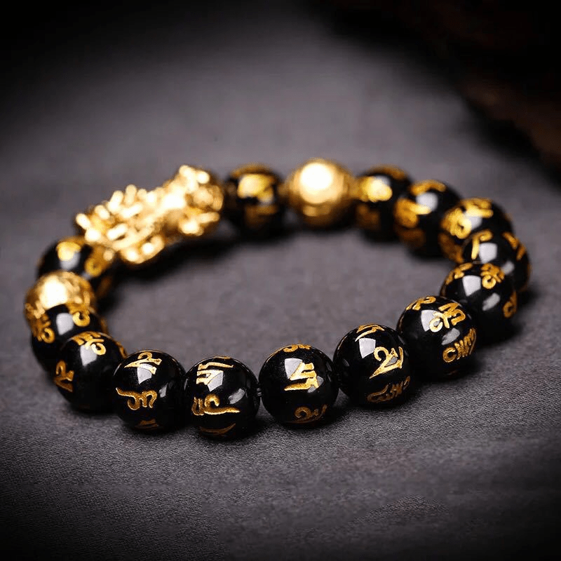 Zwarte Obsidiaan Armband met Pi Xiu Beschermingsamulet