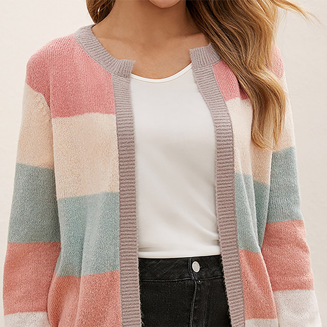 Leuk vestje met dikke strepen in de kleur Gemengde kleur 2 voor dames in stijl geschikt voor alle seizoenen.