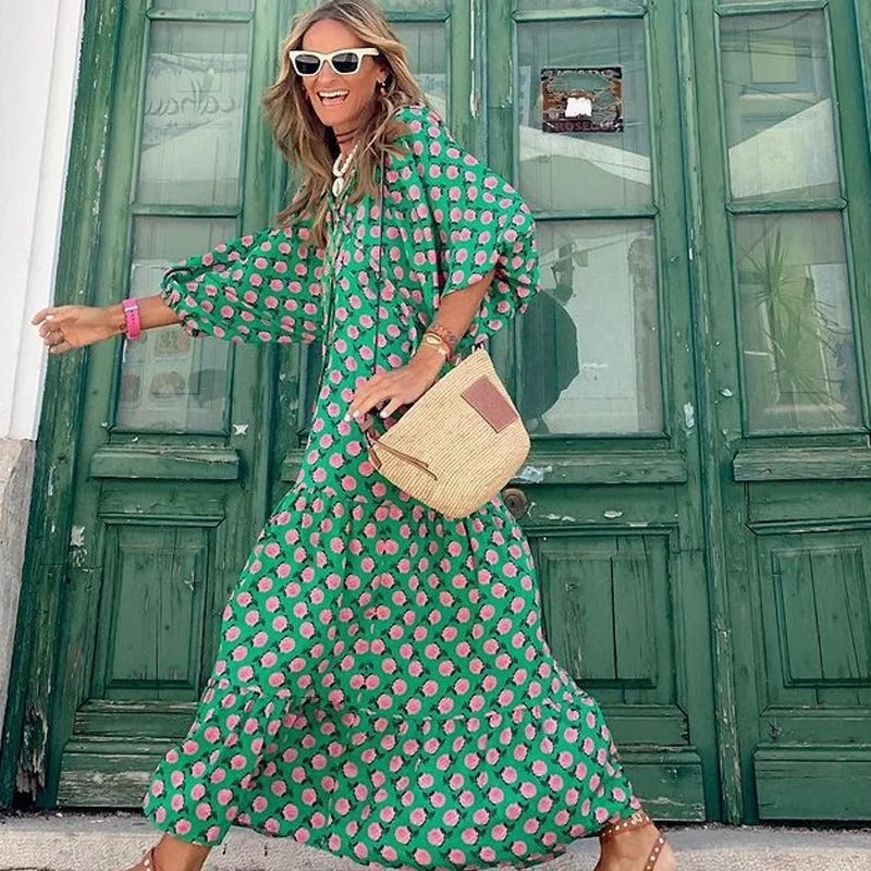 Jurk Geometrische Print Vrouwelijke Zomerjurk