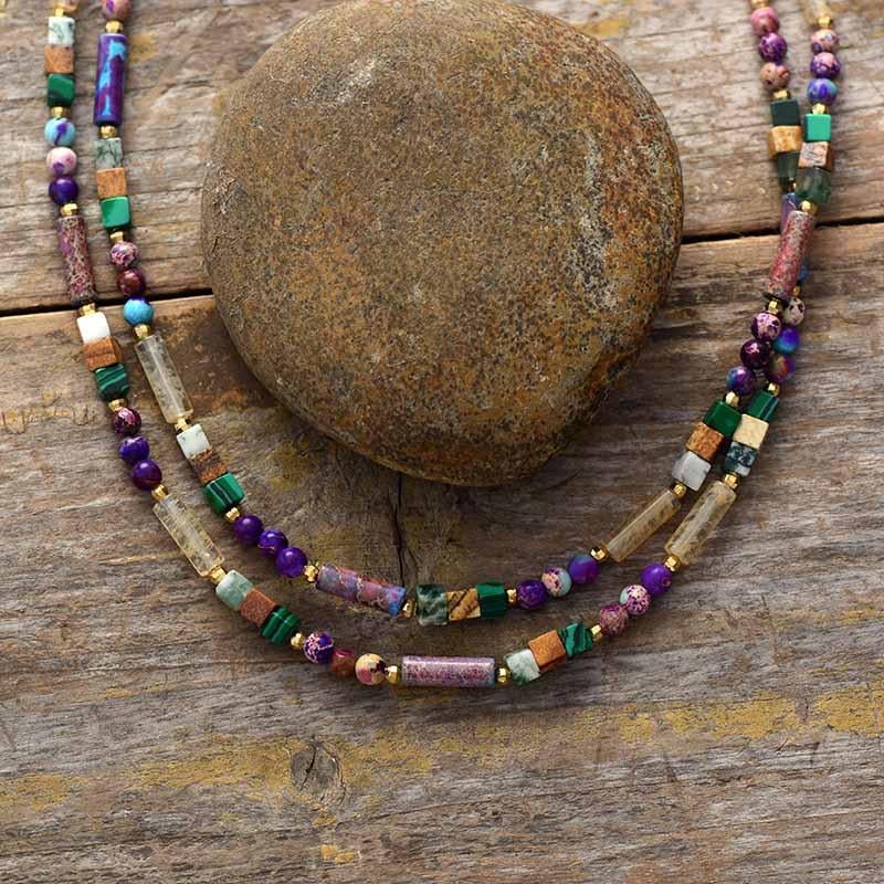 Edelsteen Ketting Choker Zilverkleurig Elegant