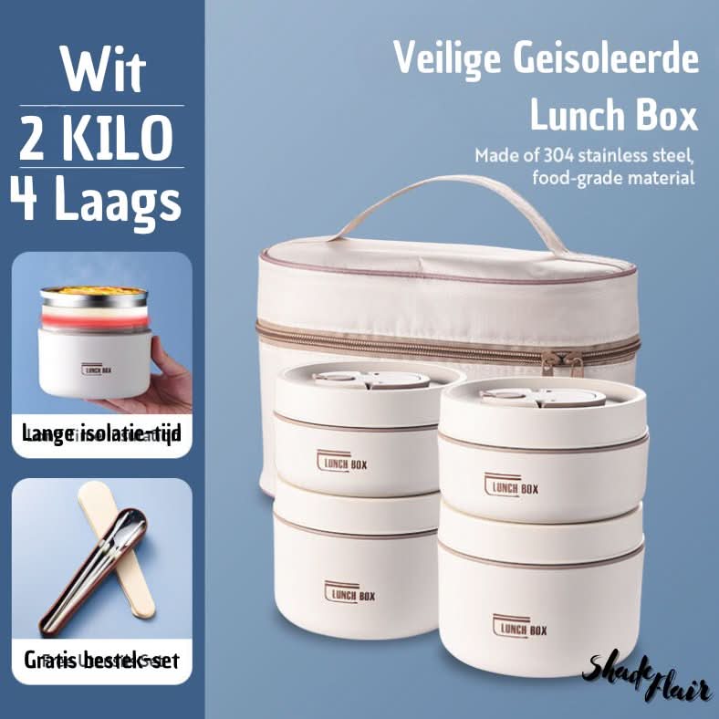Isolatie Lunchdoos Set Met Bakjes en Fles