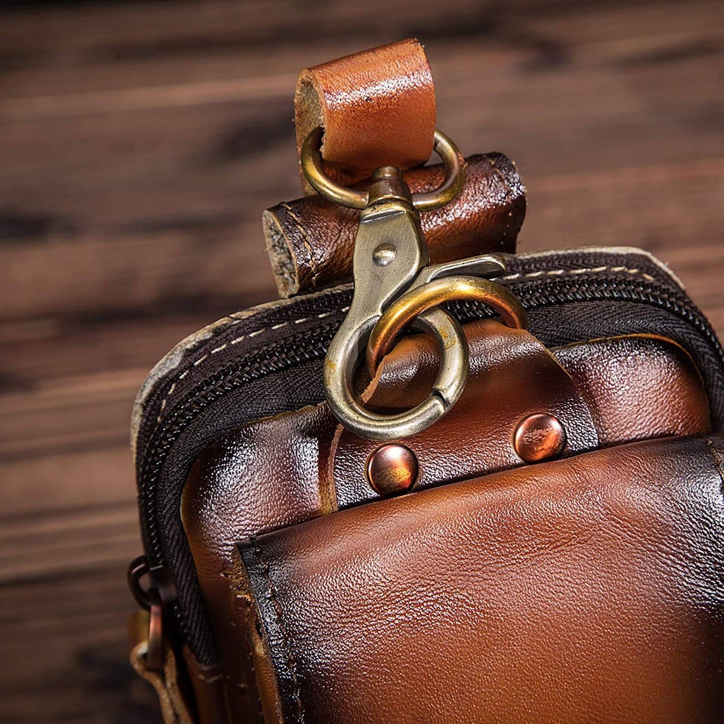 Leren Heuptas voor Mannen met Bescherming