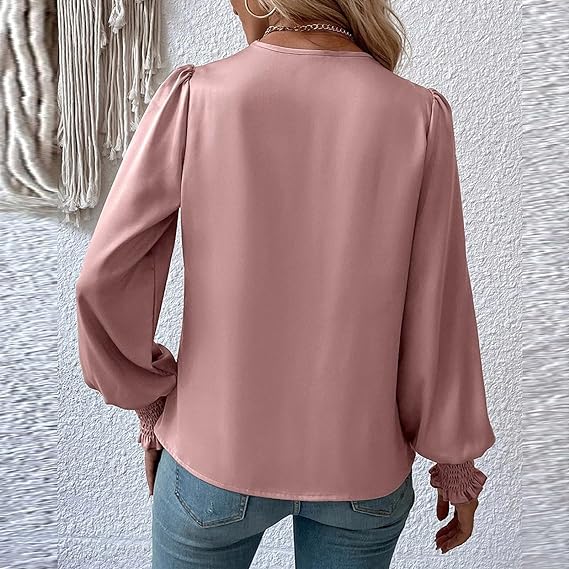 Lilou – Gerimpelde Dames Blouse met Lange Mouwen