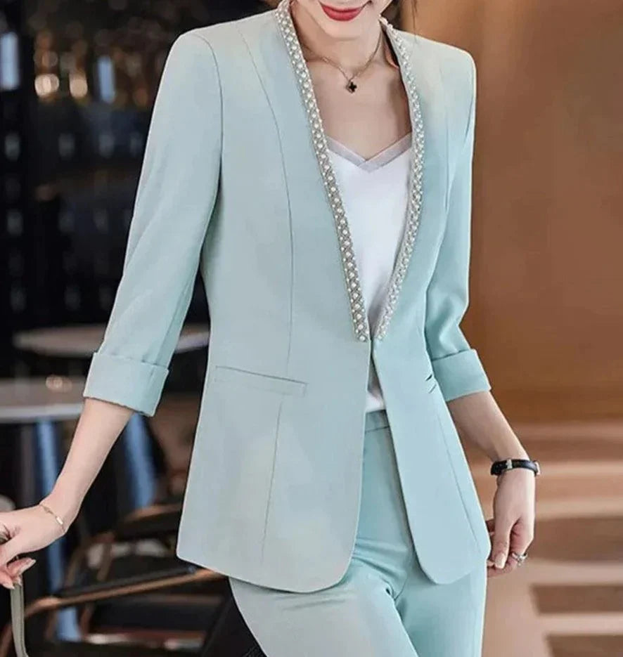 Casual Blazer Halve Mouwen Zomerkleding Dames