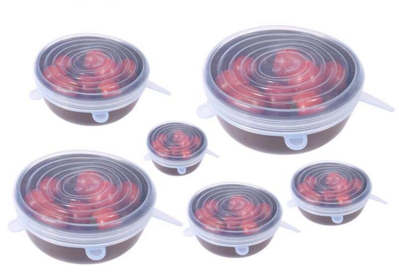 Siliconen Dekselkappen Set van 6 Stuks Rekbare Folie