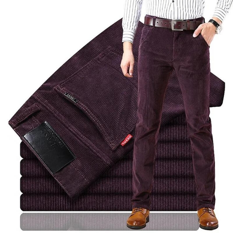 Reinhard | Klassieke Corduroy Heren Spijkerbroek in de kleur Paars voor heren in Heritage stijl geschikt voor alle seizoenen.