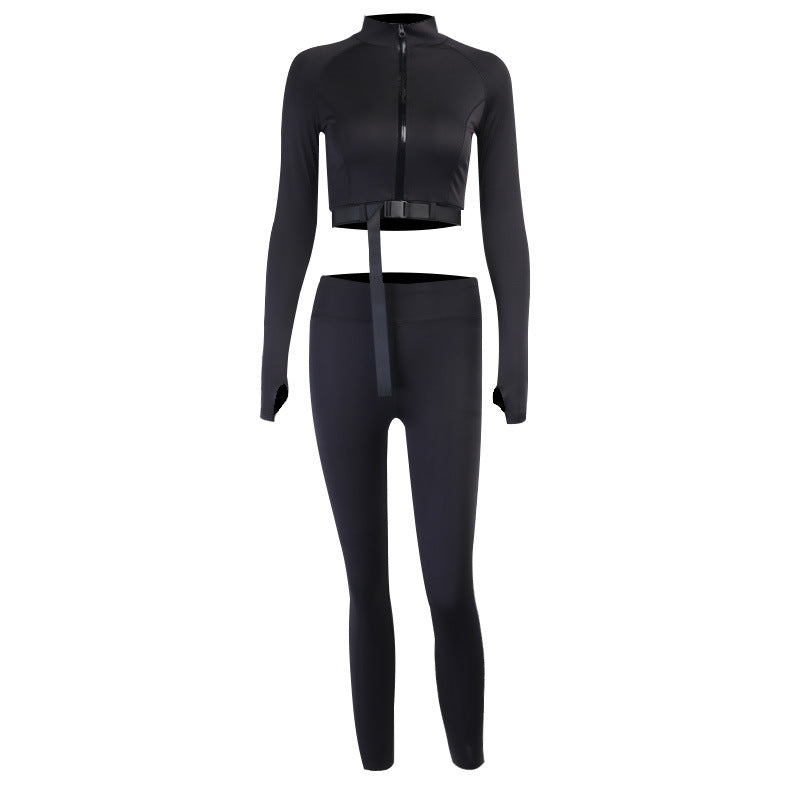 Vrouwelijke Gymwear Set Sportief en Comfortabel