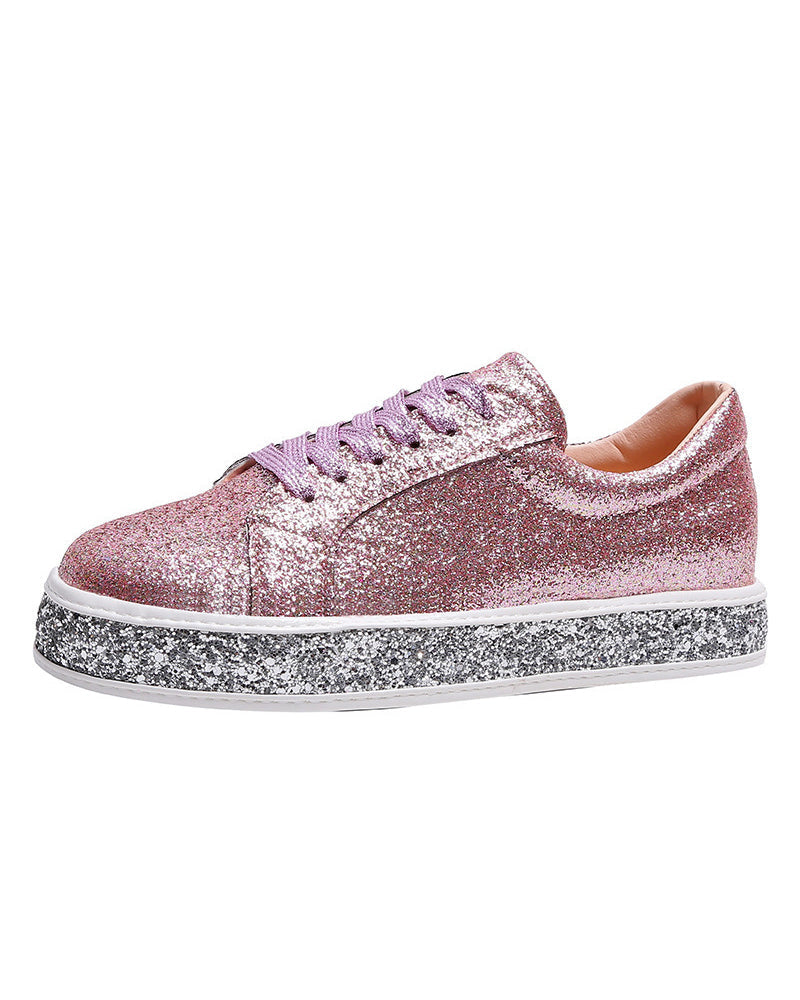 Glitter Dames Sneakers Plateau Sienna Stijlvol
