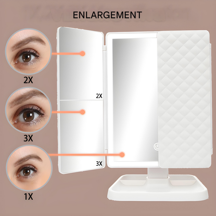 LED Make-up Spiegel met Driedubbele Verlichting en Dimbare Optie
