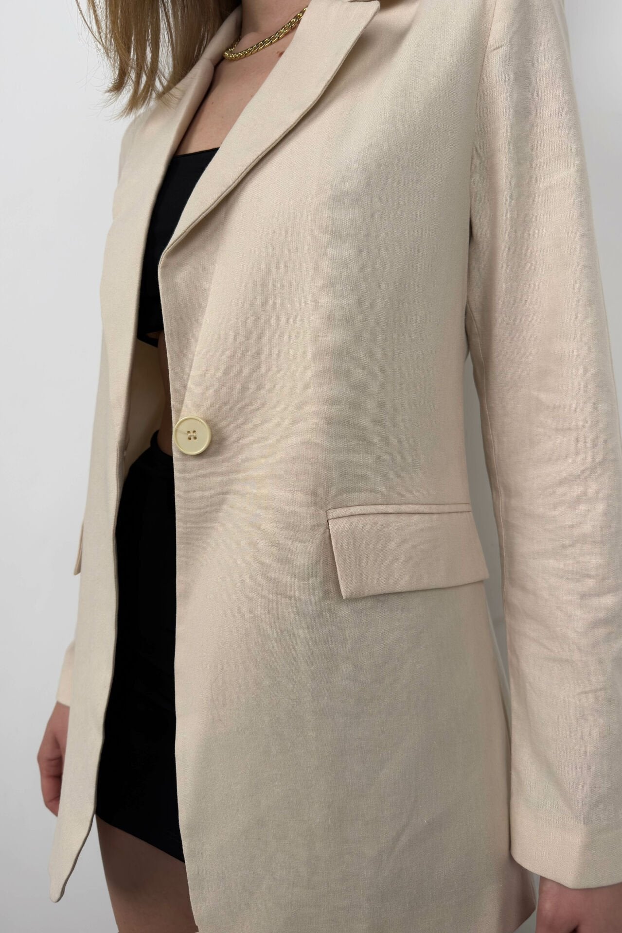 Linnen Blazer voor Vrouwen Modern en Stijlvol