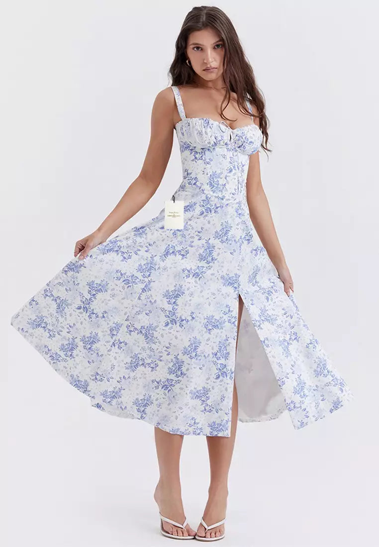 Midi-jurk met Vetersluiting en Korset Stijlvol Design