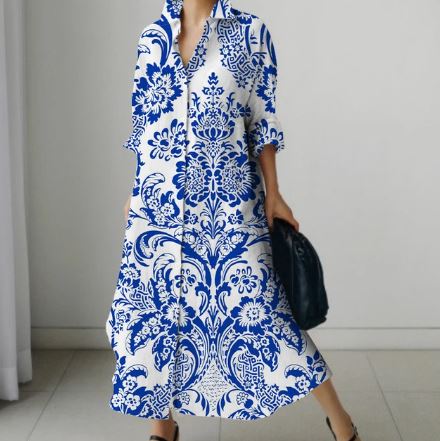 Damesjurk met Bloemprint Zomerjurk Vrouw