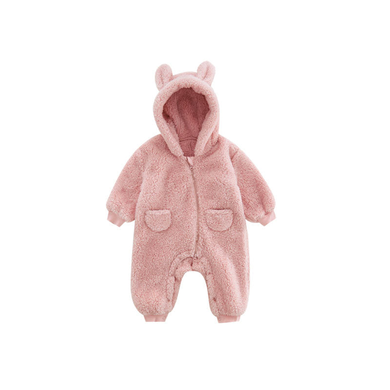 Baby Fleece Romper Dierenprint Zacht en Warm