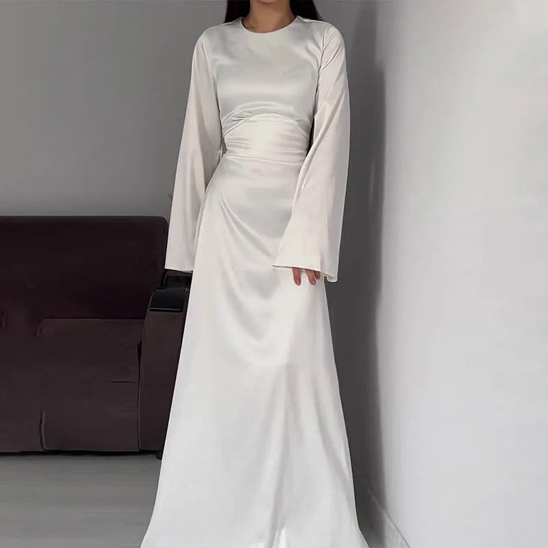 Damesjurken Satijn Lange Avondjurken Elegante Stijl