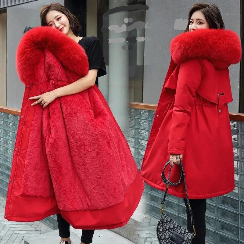 Donzen Winterjas met Bontkraag Warm en Stijlvol
