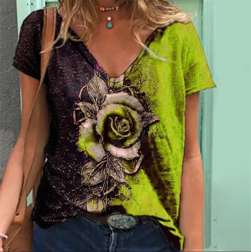 Dames Overhemd met V-hals Elegante Stijl