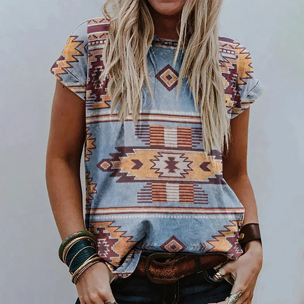 Vrouwelijke Top met Vintage Print