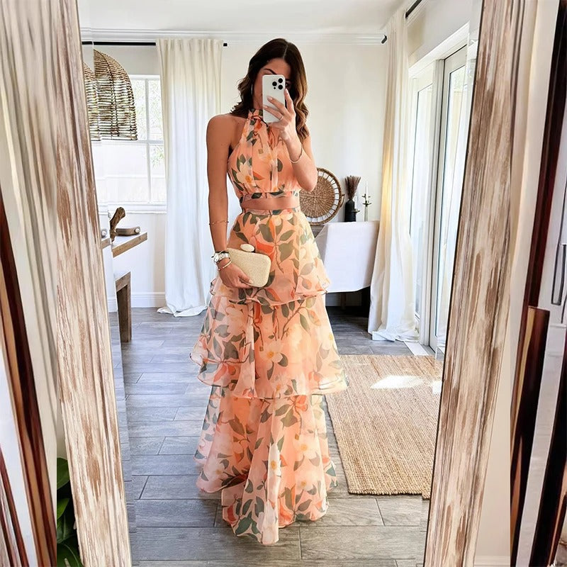 Vrouwelijke Zomer Outfit Set: Mouwloze Top en Rok