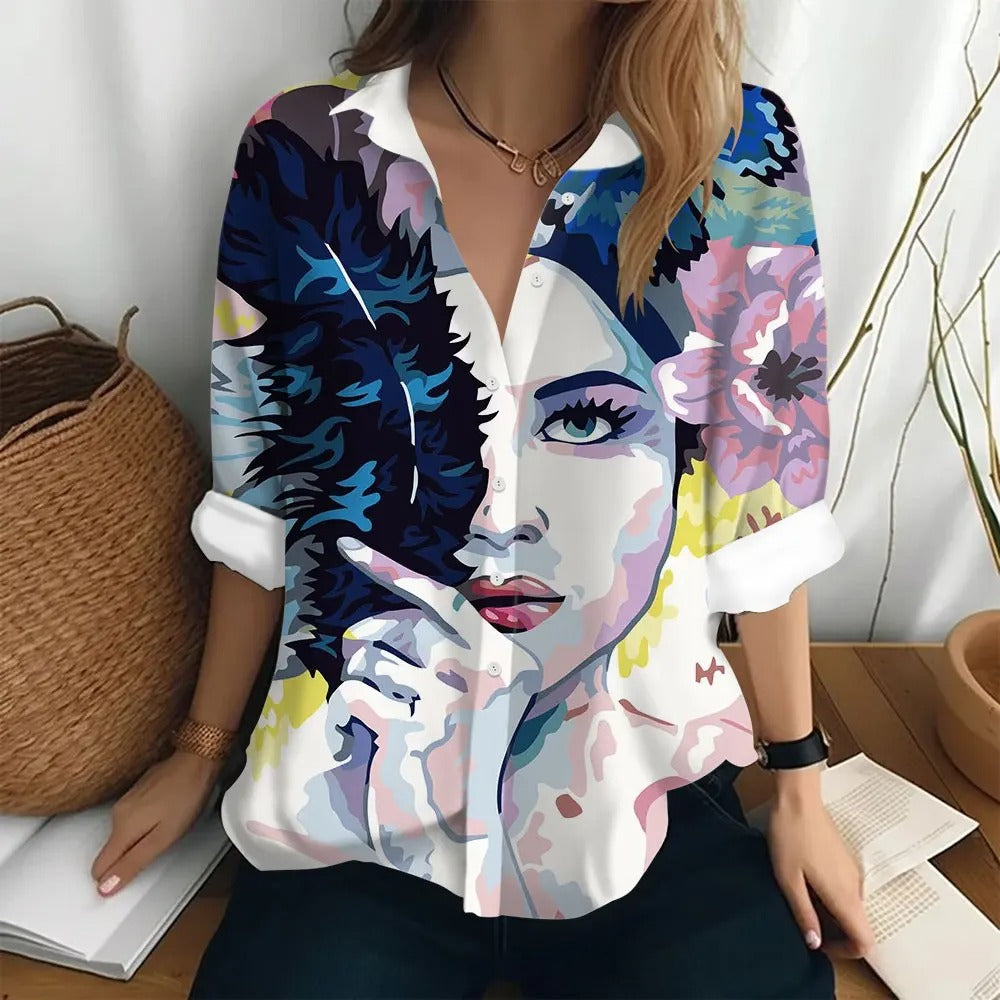 Vrouwenshirt Lange Mouwen Rosemary Stijl