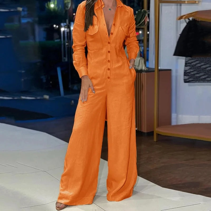 Vrouwen Jumpsuit Lange Mouwen Zwart Elegance