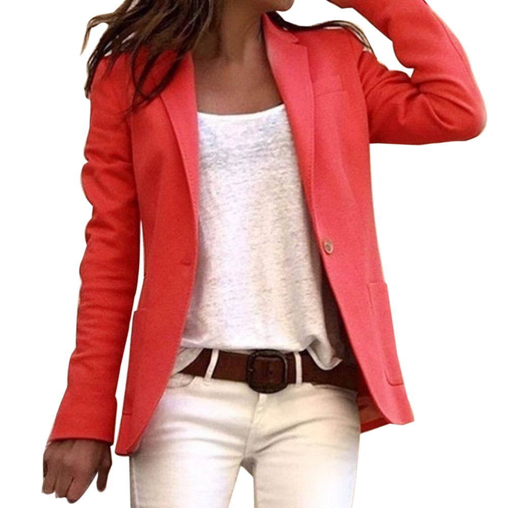 Dames Blazer Smal Model Lange Mouwen Werk Outfit