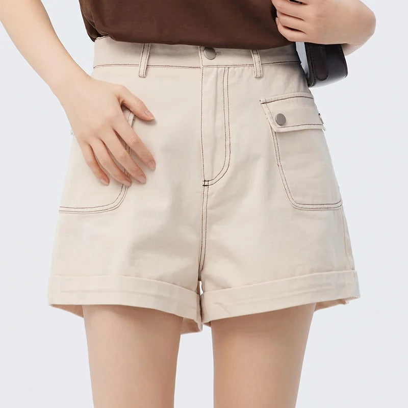 Katoenen A-lijn Shorts voor Vrouw Comfortabel