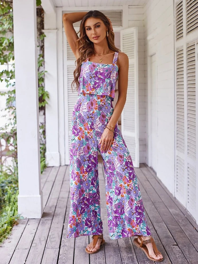 Vrouwelijke Jumpsuit Bloemenprint Zomer Jurk