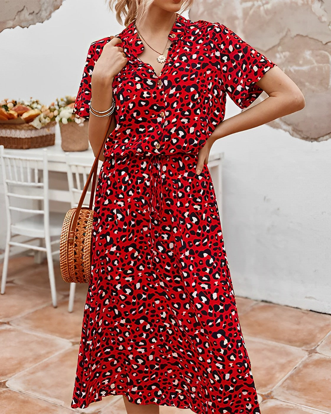 Vrouwelijke Zomerjurk met Kleurrijke Bloemenprint - Mode Vibes