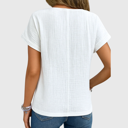 Dames Blouse Met Knopen Elegante Pasvorm