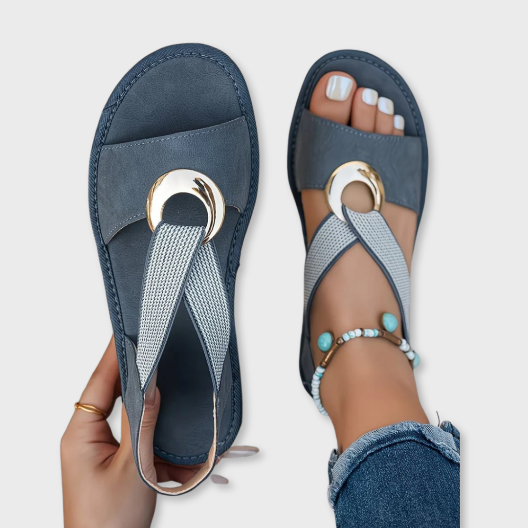 Dames Platte Sandalen Met Gesp Sluiting - Mode Vibes
