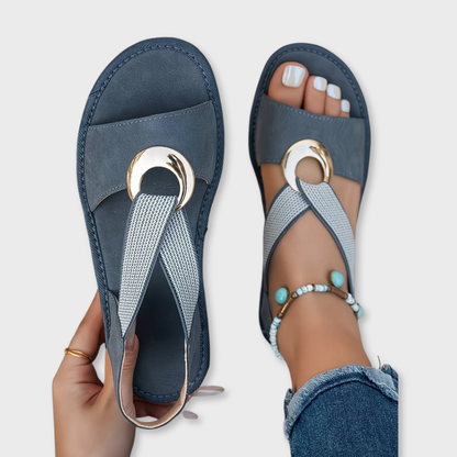 Dames Platte Sandalen Met Gesp Sluiting - Mode Vibes
