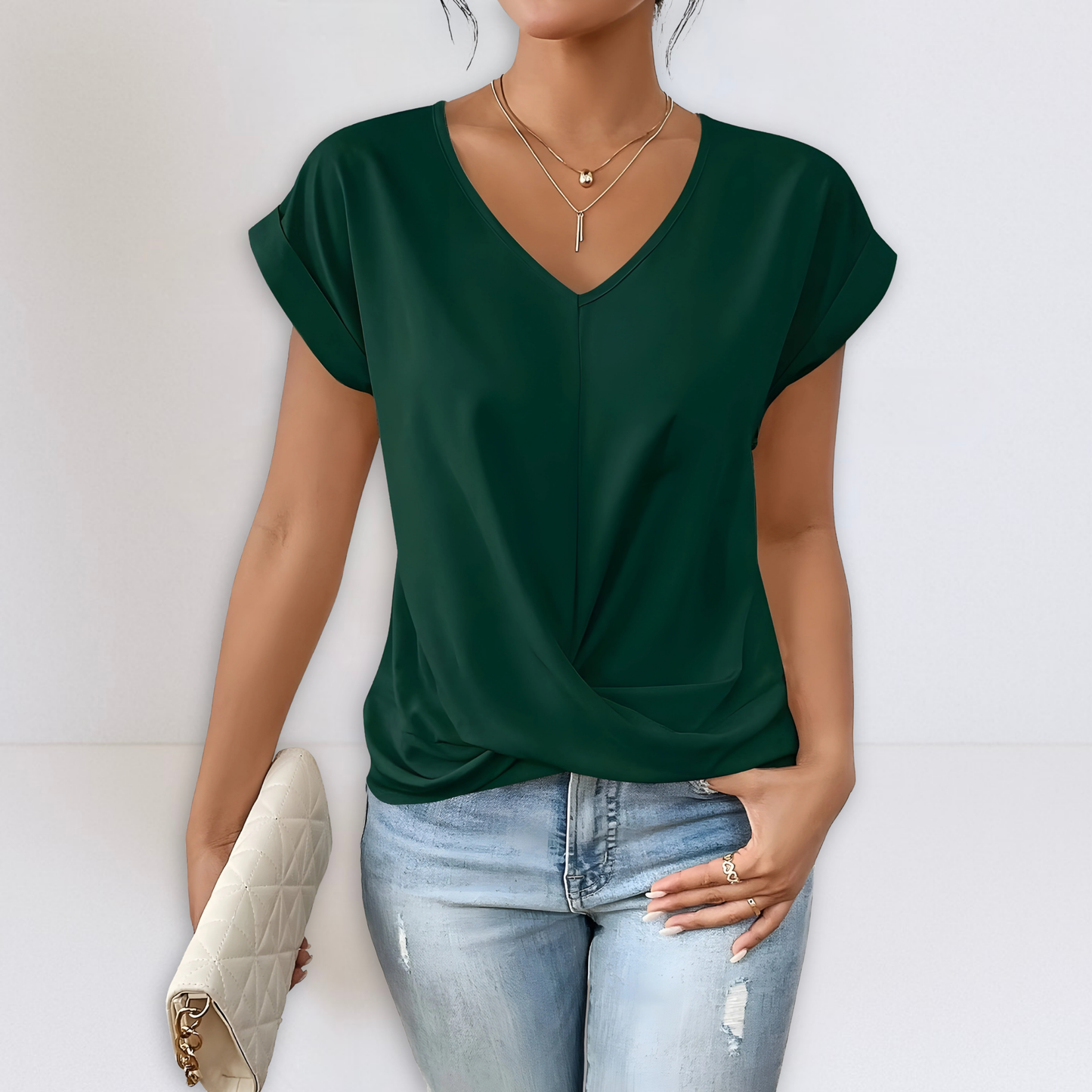 Dames Met Twistdetail En V-hals