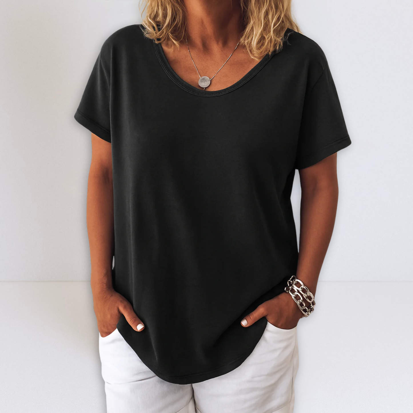 Dames Oversized Blouse V-hals Comfortabele Pasvorm