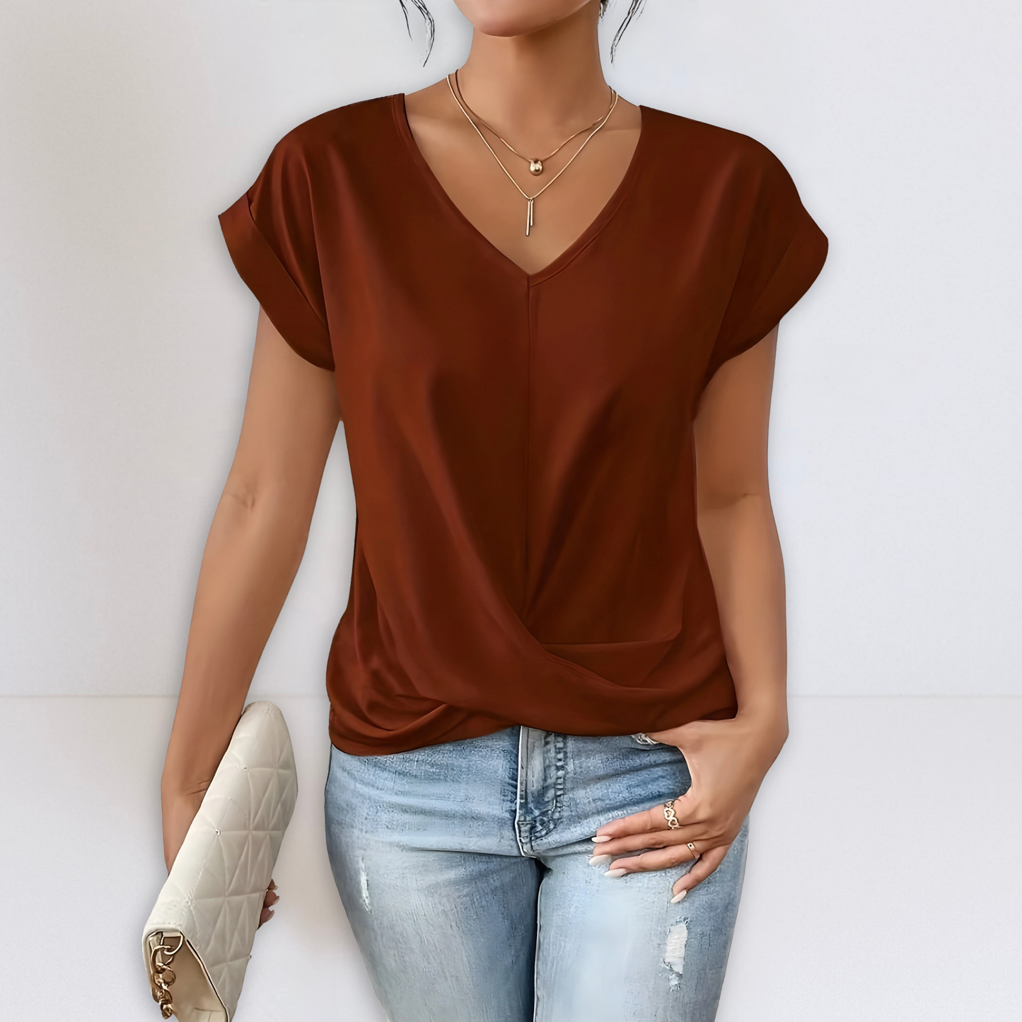 Dames Met Twistdetail En V-hals