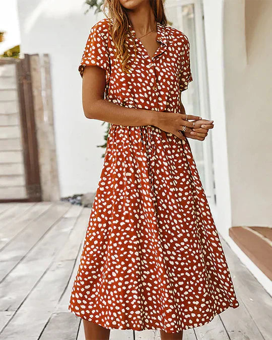 Clara | Abito Midi Elegante con Motivo a Punti 2