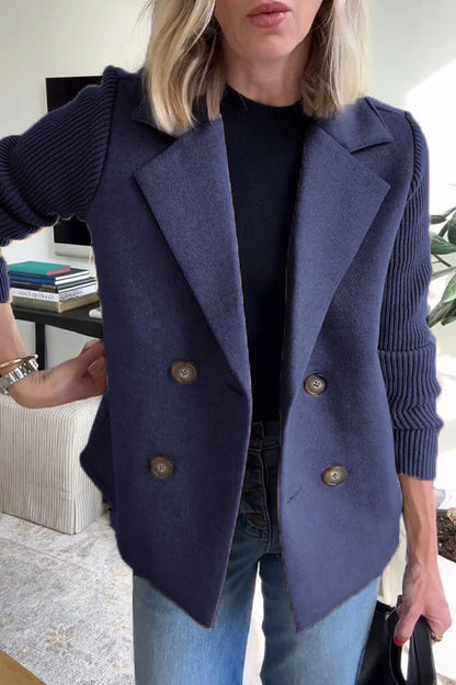 Sasha Casual Blazerjas – Zachte Ribgebreide Dames Blazer