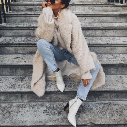 Dames Faux Fur Jas Lange Stijlvol Warmte