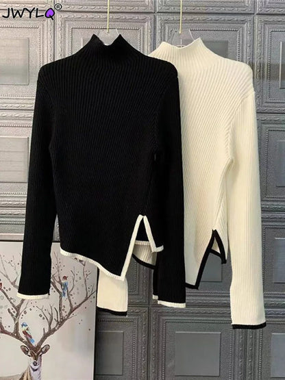 Gebreide Trui Zachte Brei Asymmetrisch Modern Design