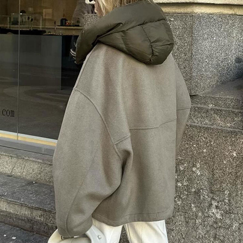 Dames Oversized Jas met Capuchon Stoer en Elegant