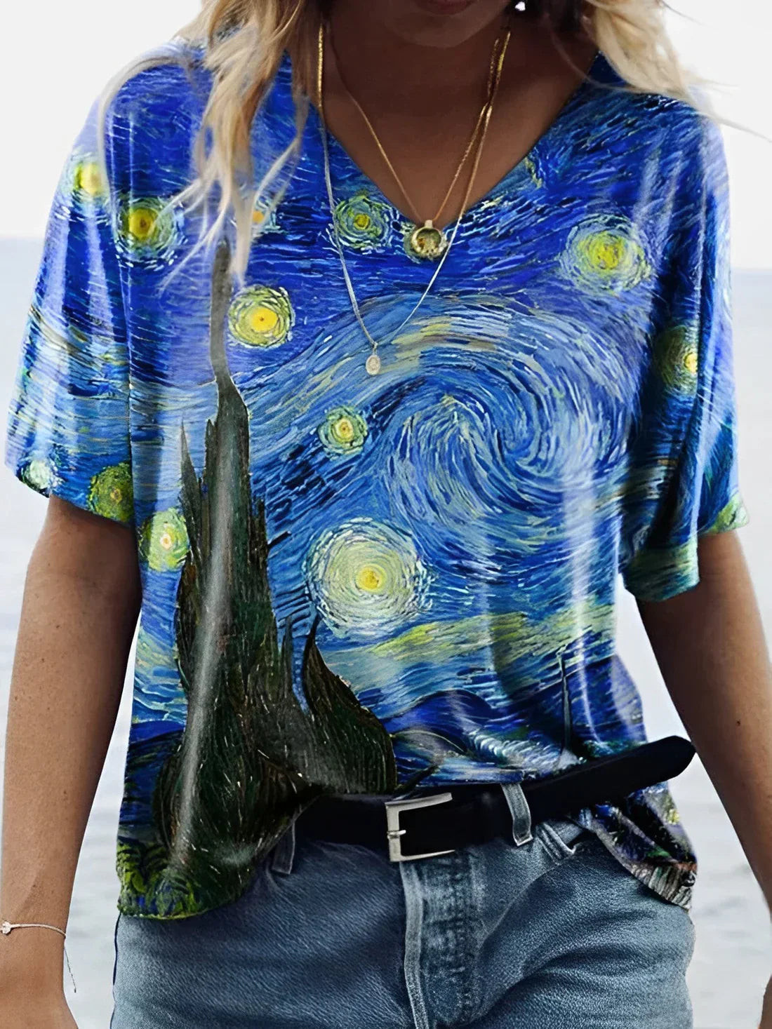 Vrouwelijk T-shirt met Sterrenprint - Mode Vibes