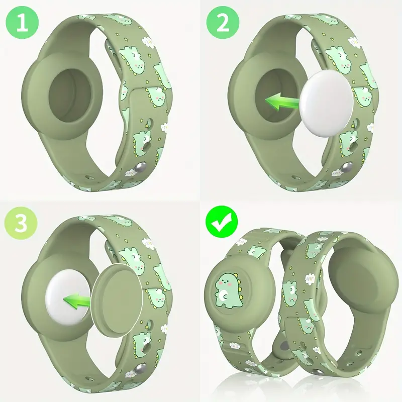 Kinderen Armband met Airtag Hoesje Dino Track