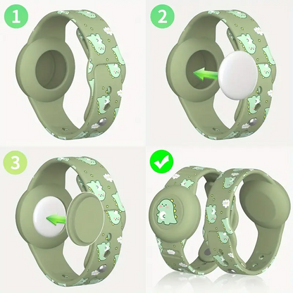 Kinderen Armband met Airtag Hoesje Dino Track