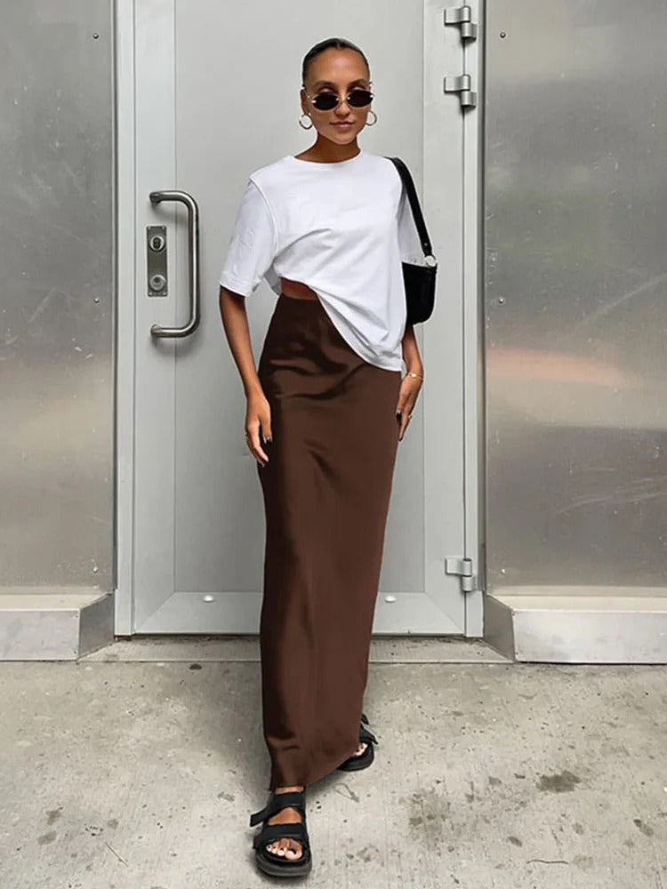 Elegante Satijnen Rokken voor Vrouwen - Mode Vibes